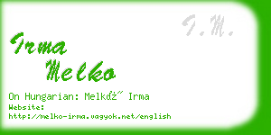 irma melko business card